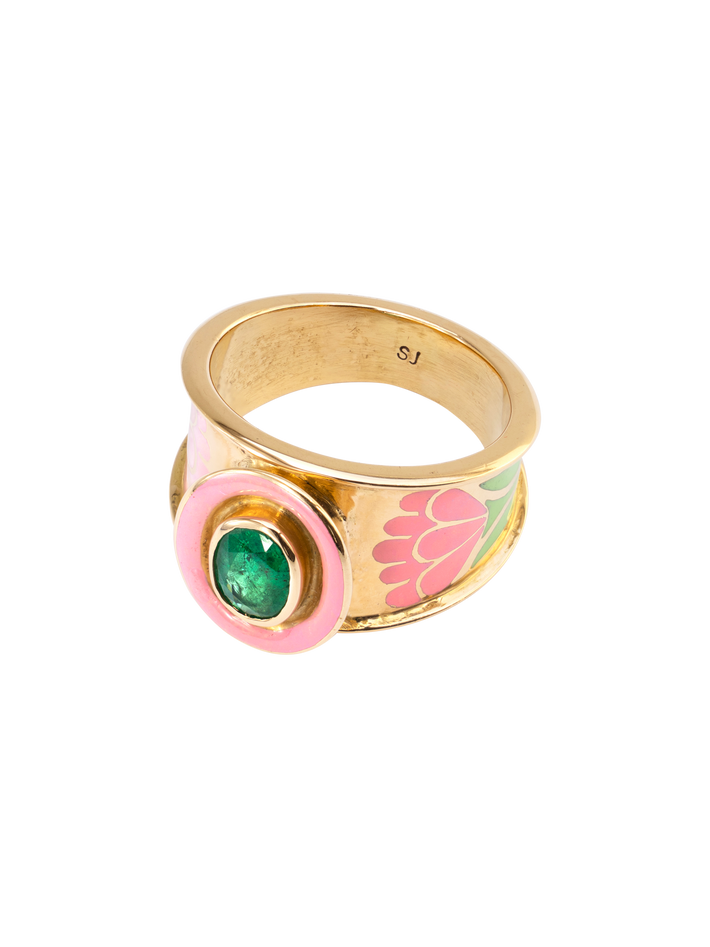 Eden flower multi pink ring