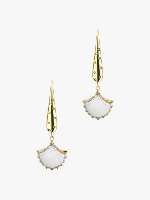Carnation crystal drop earrings photo