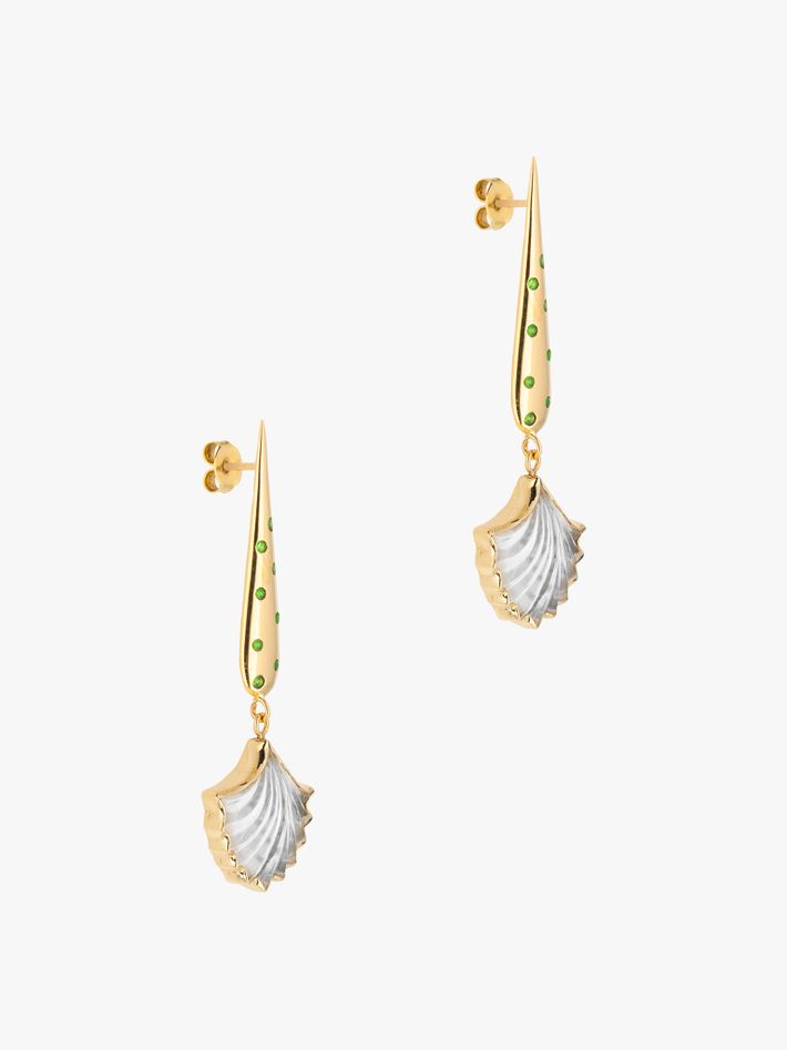 Carnation crystal drop earrings