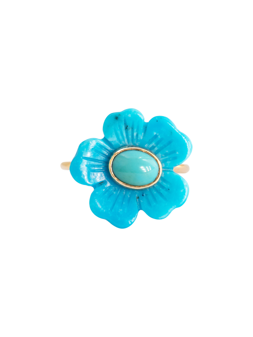 Small flower turquoise ring photo