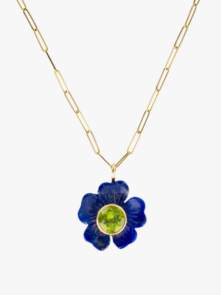 Flower lapis necklace