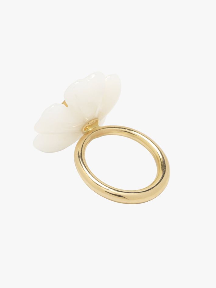 Opal and citrine small flower ring