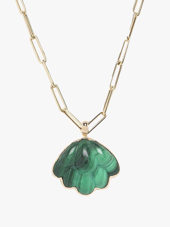 Lotus malachite necklace
