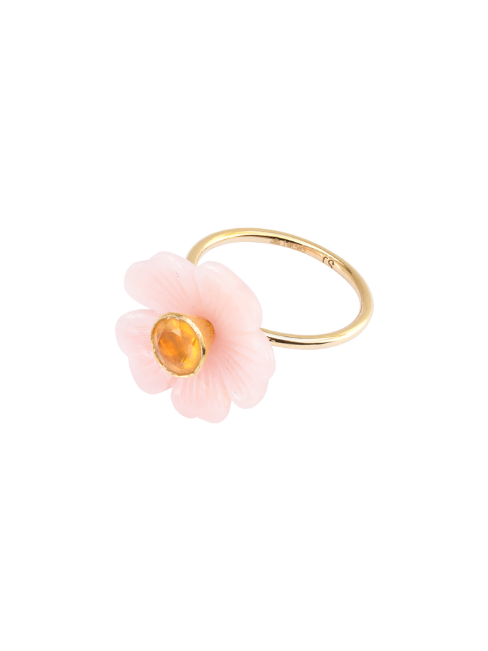 Small flower rhodonite ring