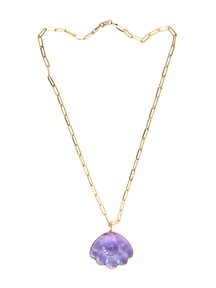 Lotus amethyst necklace
