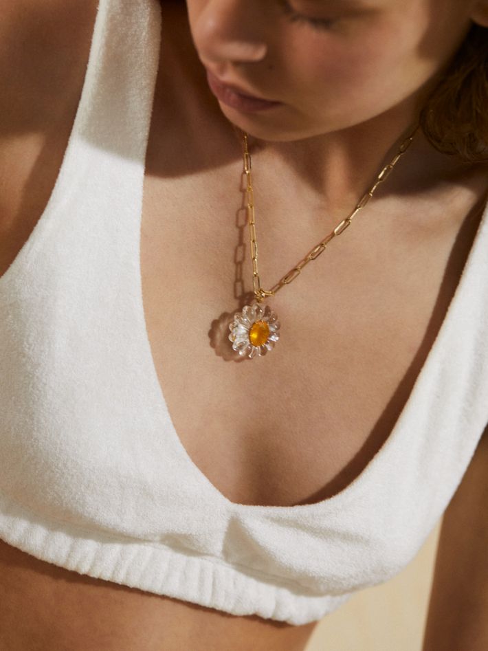 Hura crystal fire opal necklace