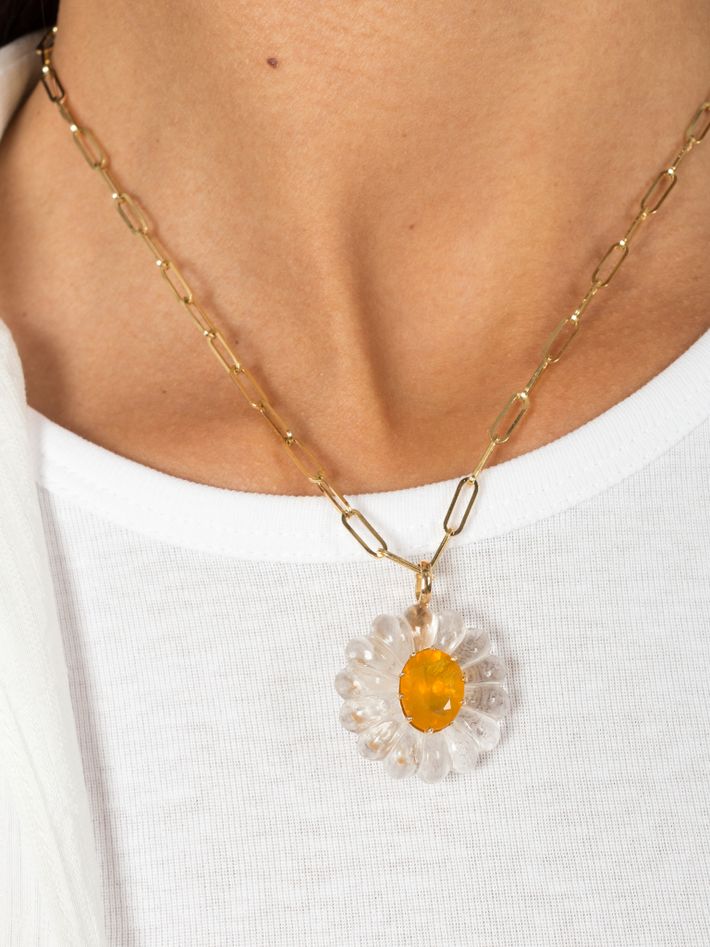 Hura crystal fire opal necklace