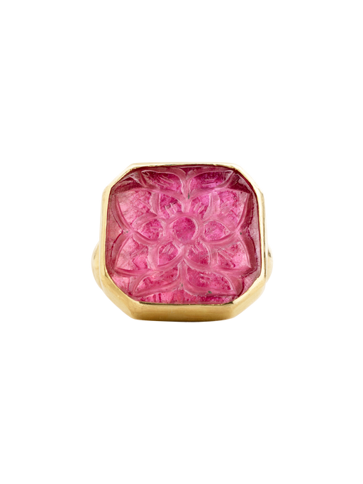 Ruby carved ring (square) photo