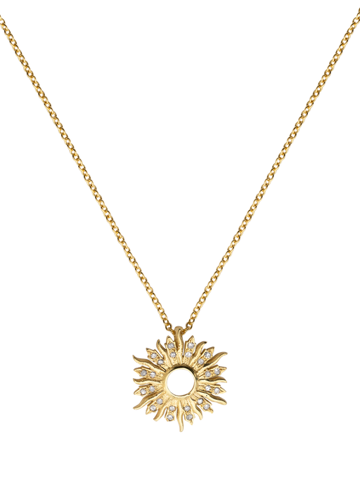 Small diamond sunburst necklace photo