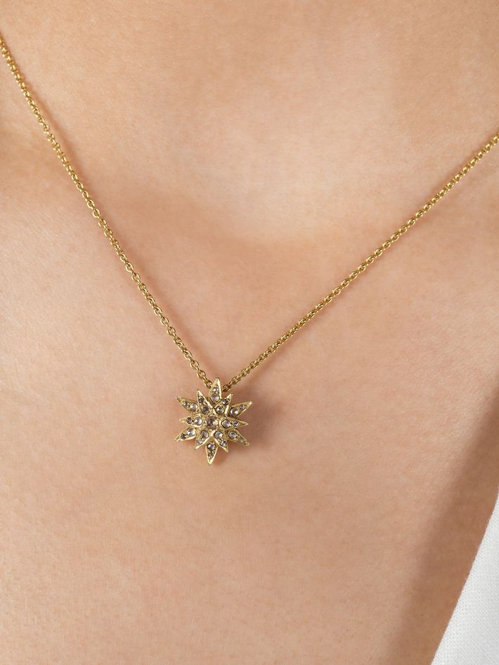 Small diamond starburst necklace