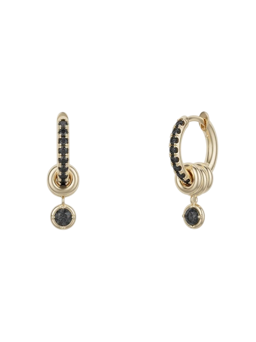 Zahra Pavé YG Noir Earrings photo