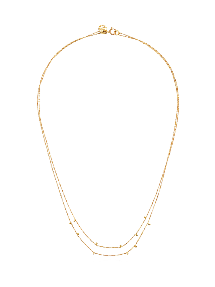 Gold dust double strand necklace