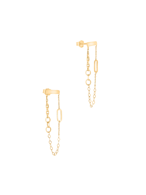 Chains galore bar stud looped chain earrings photo