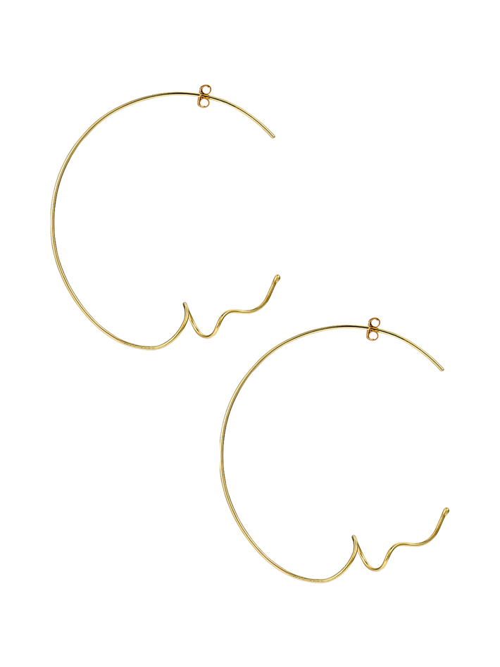 Doodle in gold large hoops