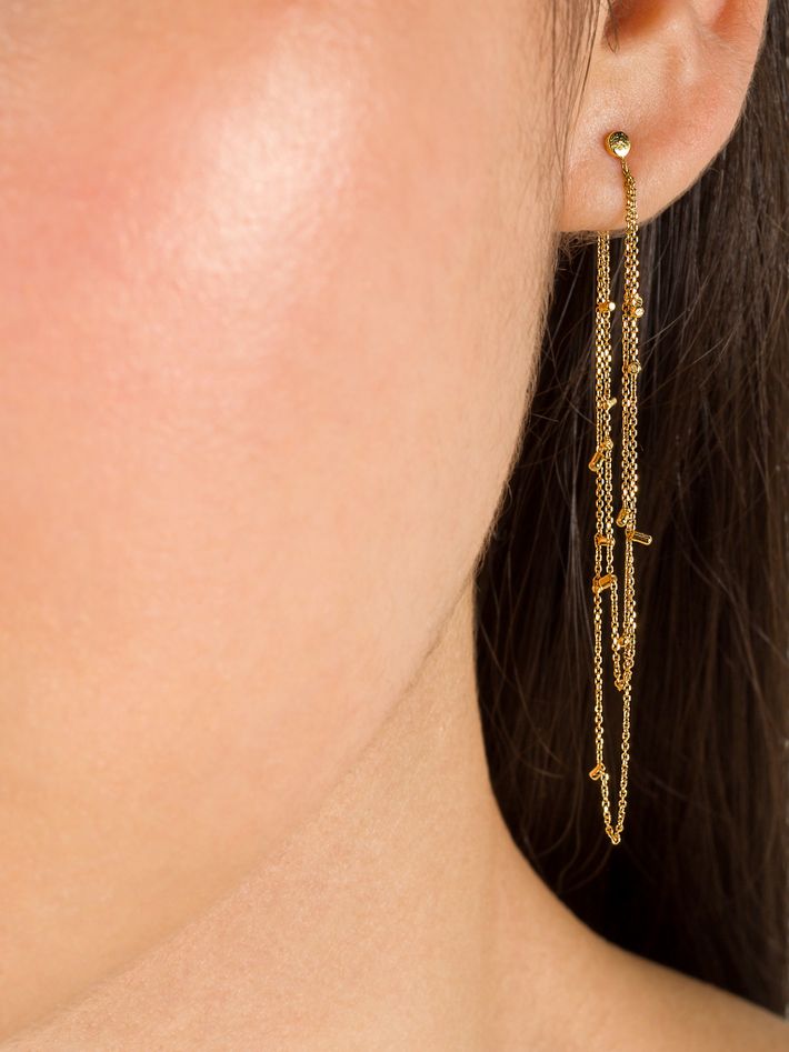 Gold dust front to back earrings