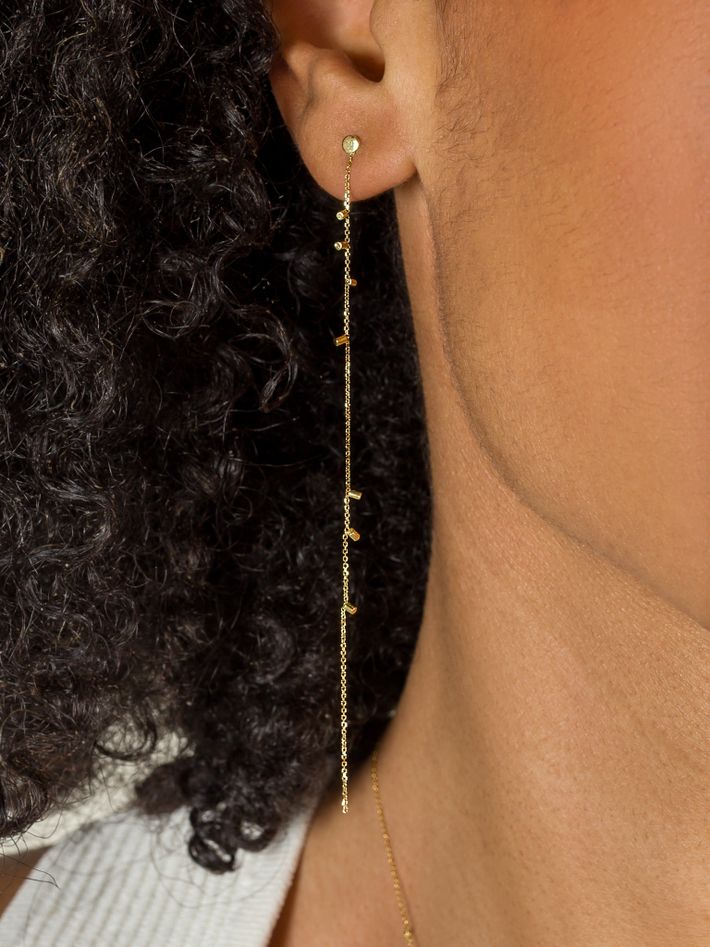 Gold dust long earrings