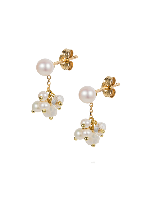Pearl cluster stud earrings photo
