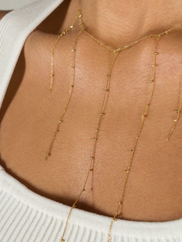 Gold dust five strand necklace