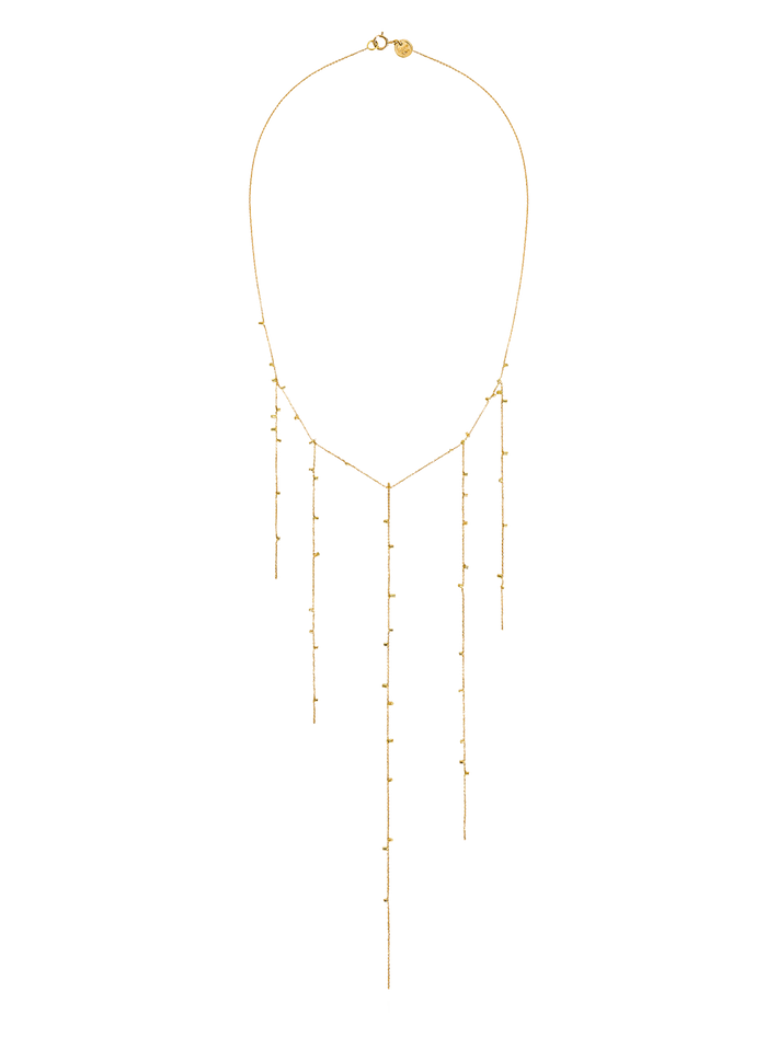 Gold dust five strand necklace