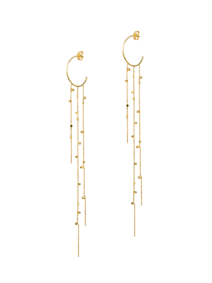 Gold dust hooplet chain earring