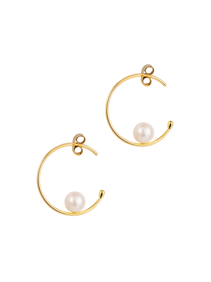 Floating pearl baby hoops