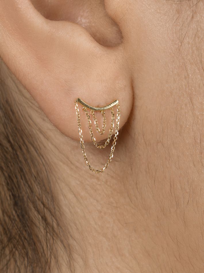 Nouveau now looped chain stud earrings