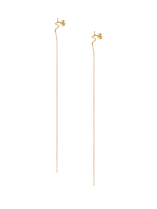 Doodles in gold long earrings  photo