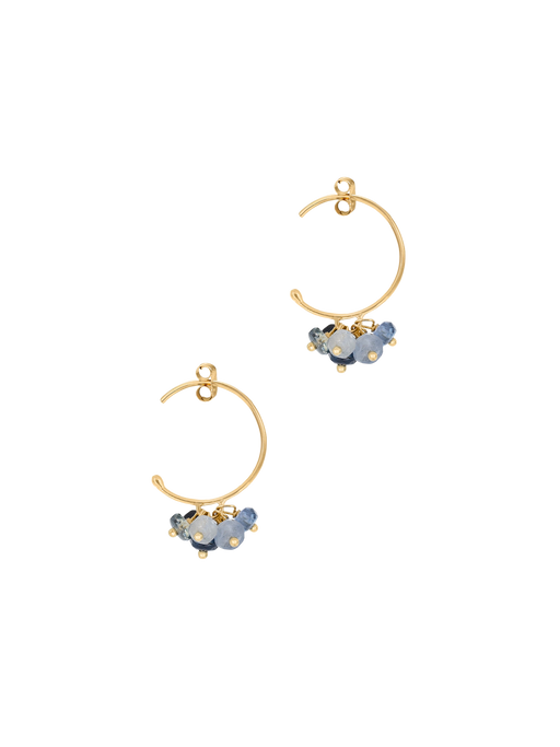 Pogo punk sapphire cluster baby hoops  photo