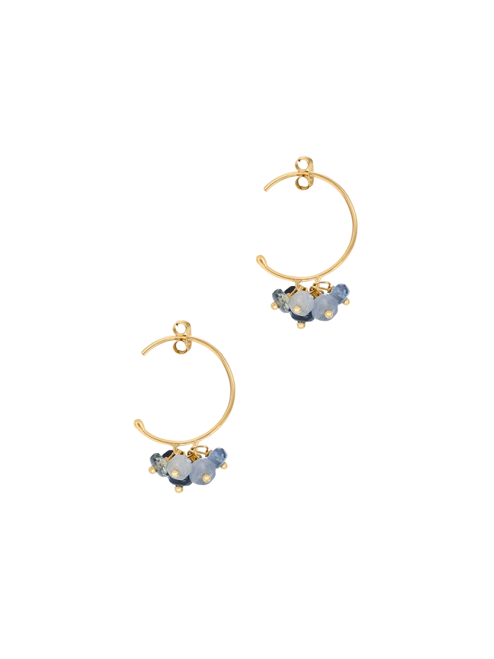 Pogo punk sapphire cluster baby hoops 