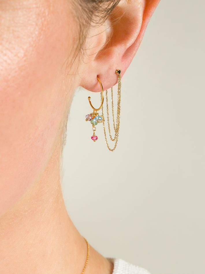 Nouveau now black diamond front to back earrings