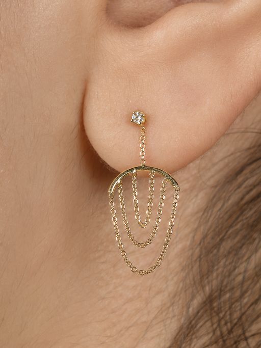 Nouveau now diamond loop chain earrings photo