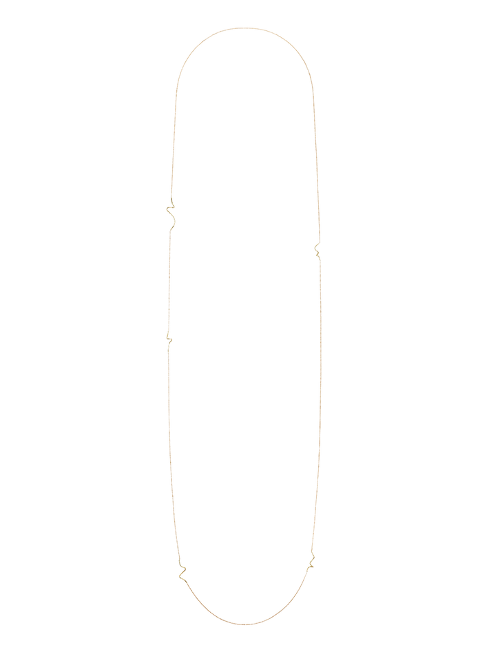 Doodles in gold long necklace