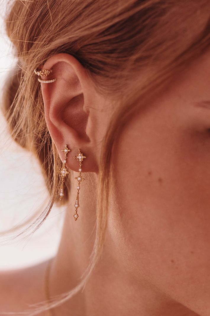 Stella earrings yellow gold