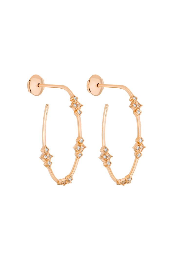 Glitter hoops rose gold