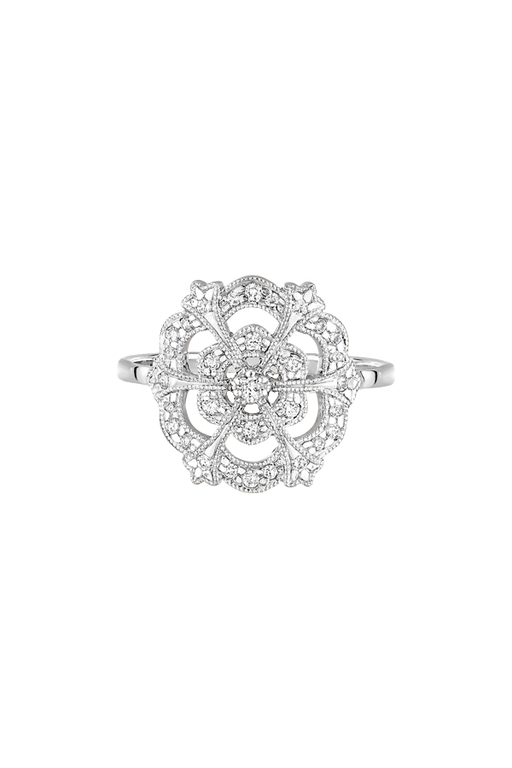 Lace ring white gold photo