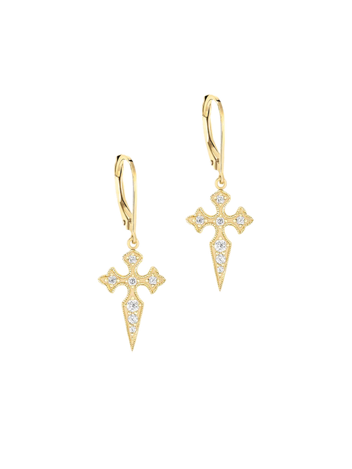 Blood diamonds earrings yellow gold photo