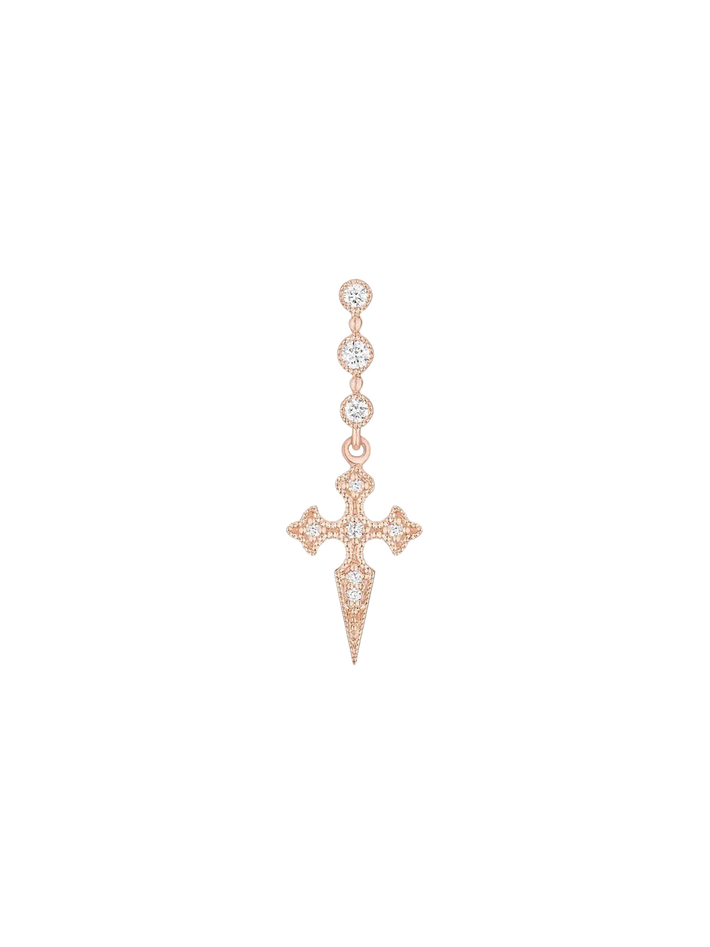 Blood diamonds single earring rose gold