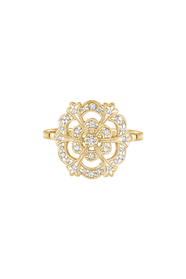 Lace ring yellow gold