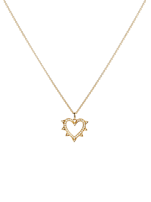 Necklace rockaway heart 18k yellow gold & diamonds photo