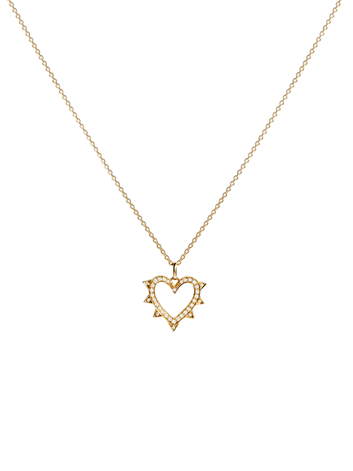 Necklace rockaway heart 18k yellow gold & diamonds