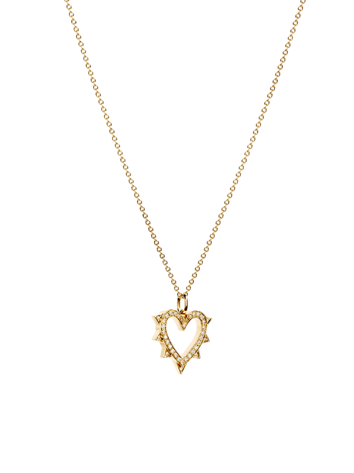 Necklace rockaway heart 18k yellow gold & diamonds
