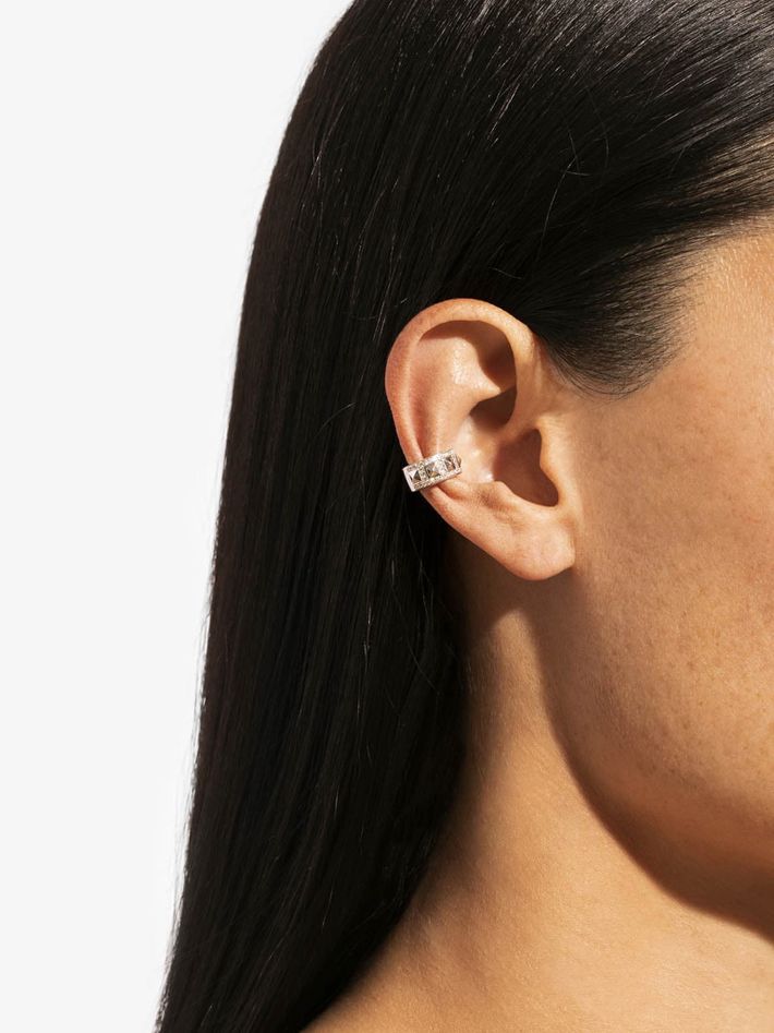 Earcuff rockaway picots diamonds & silver