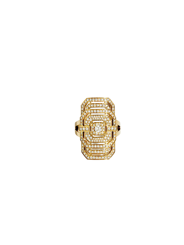 Ring my way diamonds & yellow gold