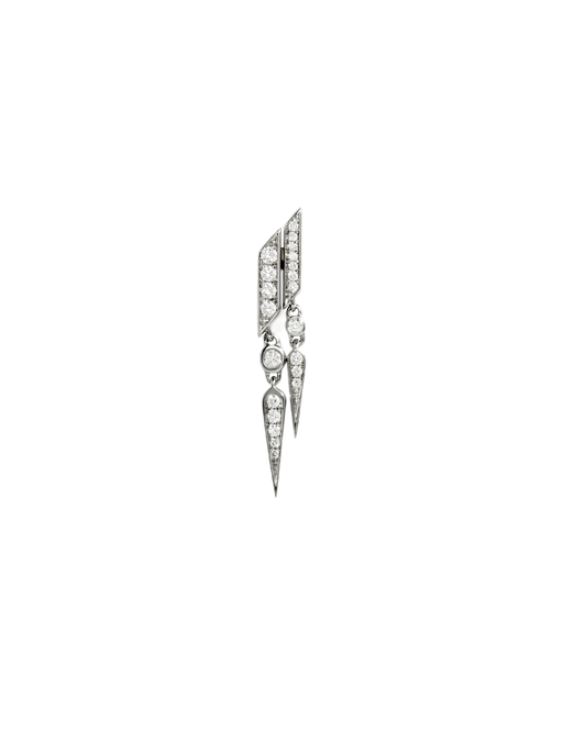 Earring anyway double drops diamonds & silver photo