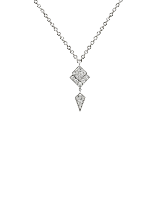 Necklace stairway diamonds & silver photo