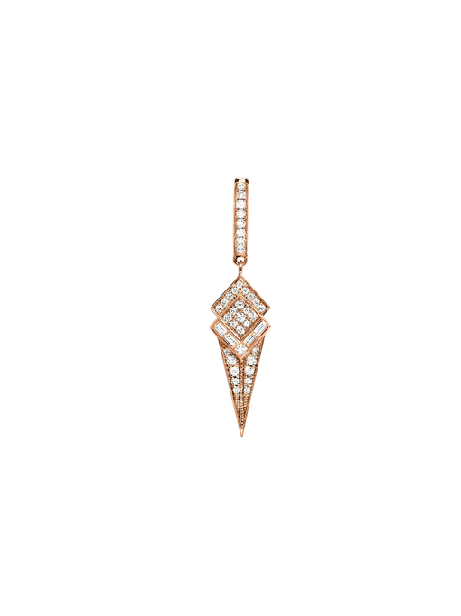 Hoop stairway cone diamonds & pink gold photo