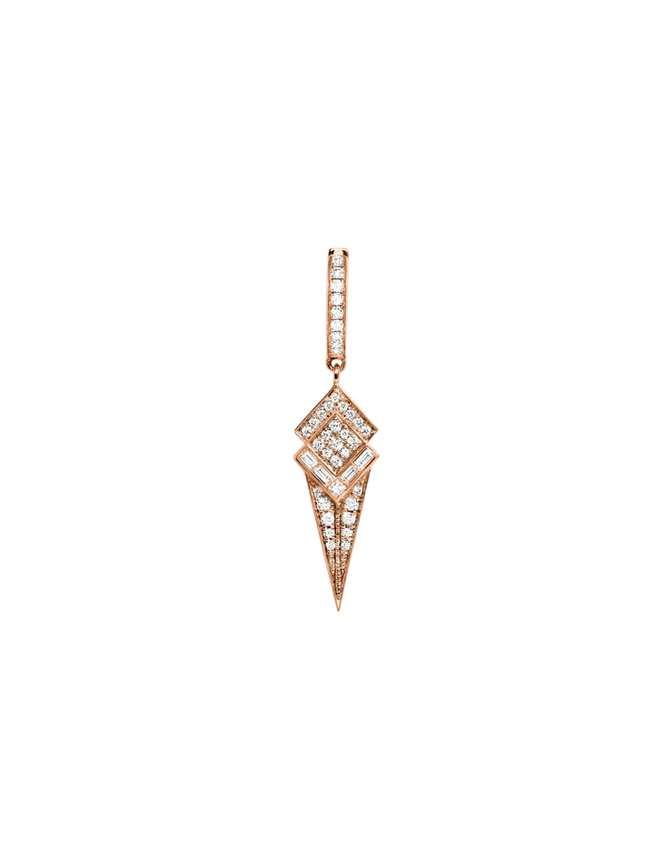 Hoop stairway cone diamonds & pink gold