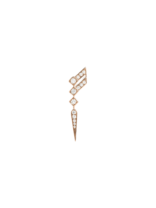 Earring stairway wings diamonds & pink gold photo