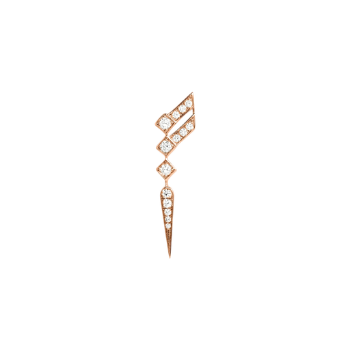 Earring stairway wings diamonds & pink gold photo
