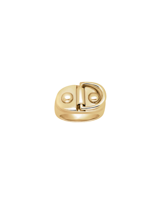 Signet ring rivet 14k yellow gold lm photo